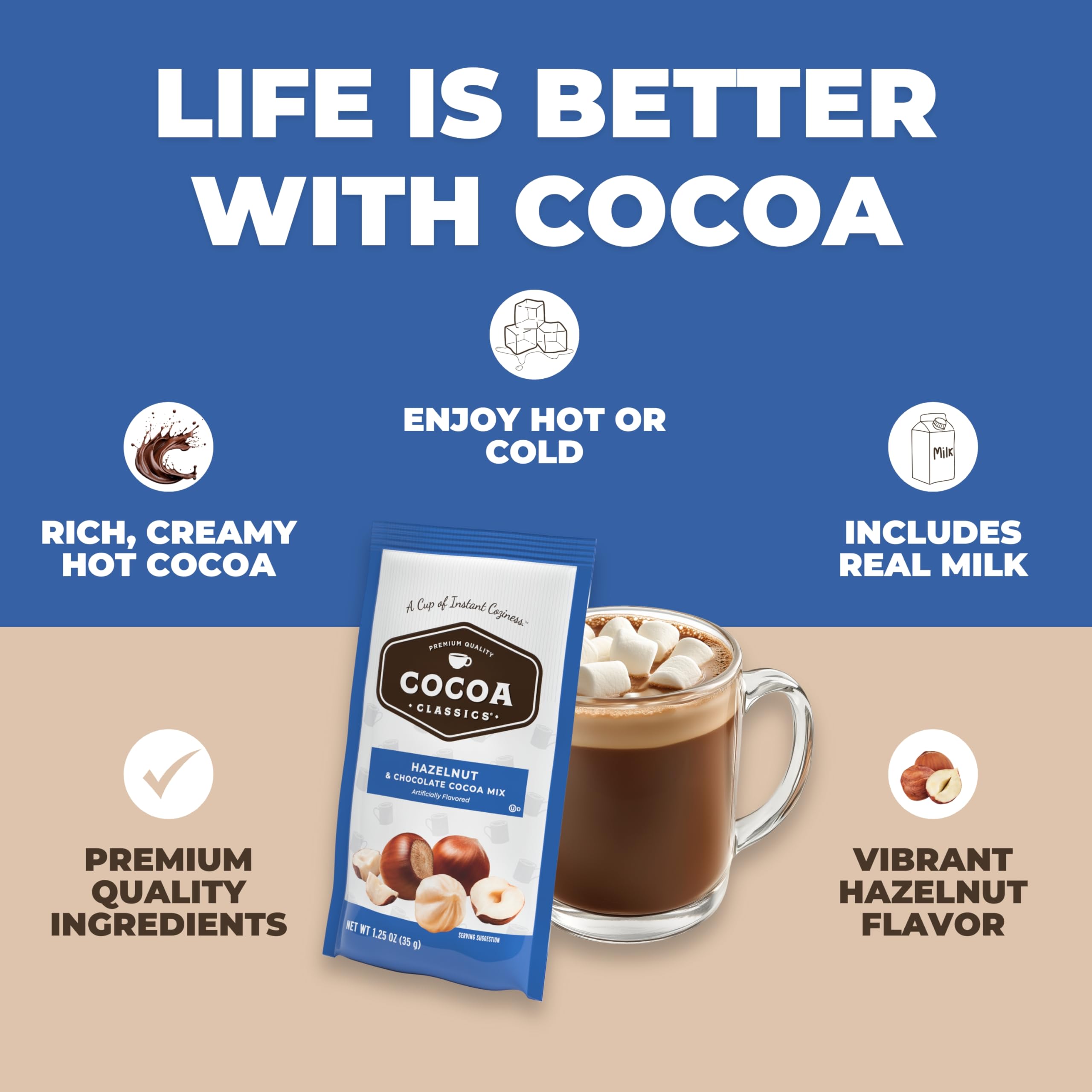 Amazon.com : Cocoa Classics Hazelnut Cocoa Mix, Hot Chocolate